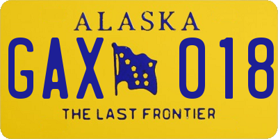 AK license plate GAX018