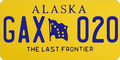 AK license plate GAX020