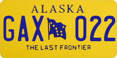 AK license plate GAX022