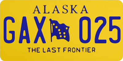 AK license plate GAX025