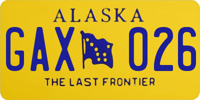AK license plate GAX026