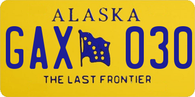 AK license plate GAX030