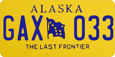 AK license plate GAX033