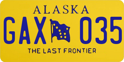 AK license plate GAX035