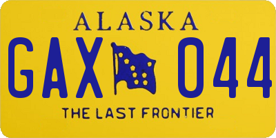 AK license plate GAX044