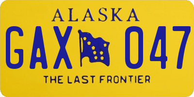 AK license plate GAX047