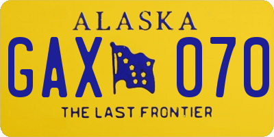 AK license plate GAX070