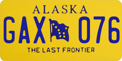 AK license plate GAX076