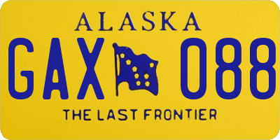 AK license plate GAX088