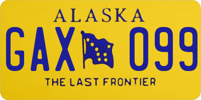 AK license plate GAX099