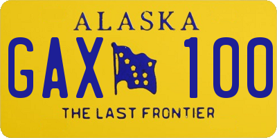 AK license plate GAX100