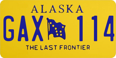 AK license plate GAX114