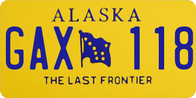 AK license plate GAX118