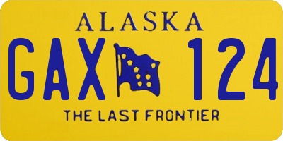 AK license plate GAX124