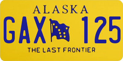 AK license plate GAX125