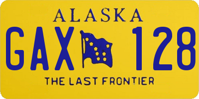AK license plate GAX128
