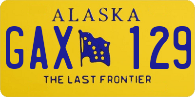 AK license plate GAX129