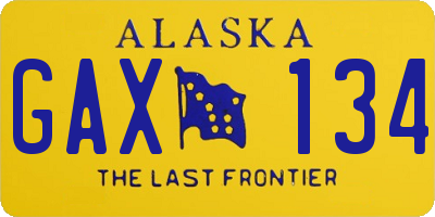 AK license plate GAX134