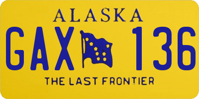 AK license plate GAX136