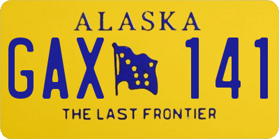 AK license plate GAX141