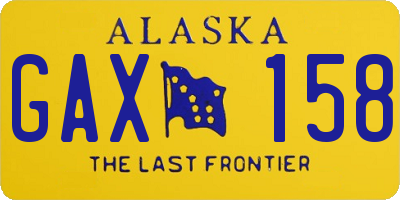 AK license plate GAX158