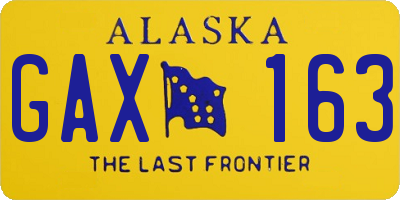 AK license plate GAX163