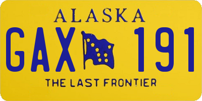 AK license plate GAX191