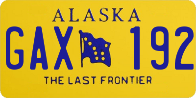 AK license plate GAX192