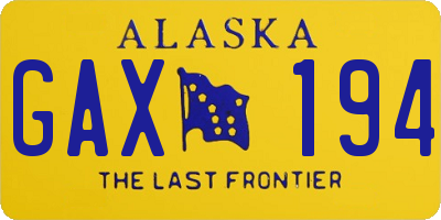 AK license plate GAX194