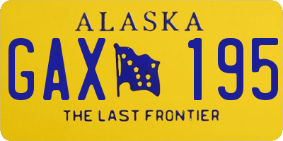 AK license plate GAX195