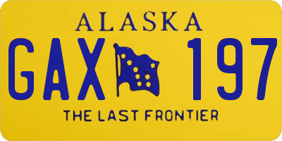 AK license plate GAX197