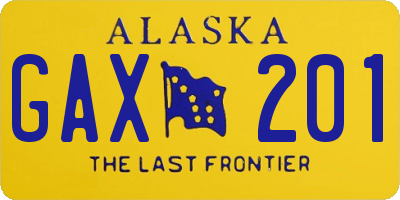 AK license plate GAX201