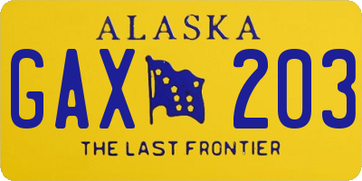 AK license plate GAX203