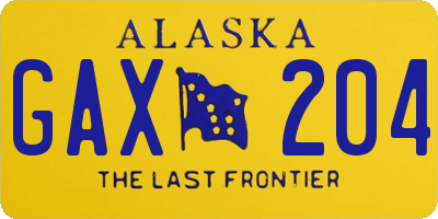 AK license plate GAX204