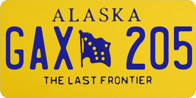 AK license plate GAX205