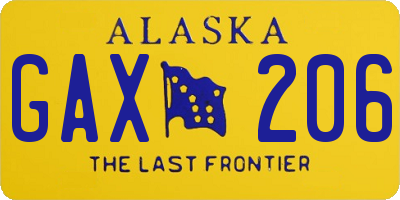 AK license plate GAX206