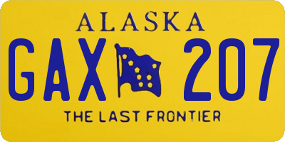 AK license plate GAX207