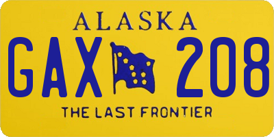 AK license plate GAX208
