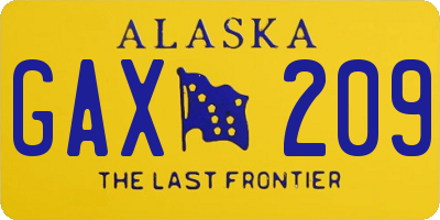 AK license plate GAX209