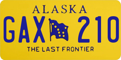 AK license plate GAX210