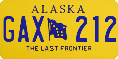 AK license plate GAX212