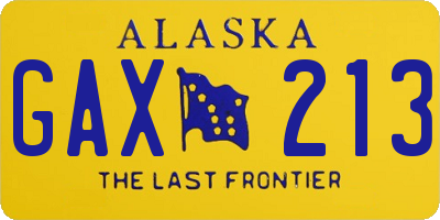 AK license plate GAX213