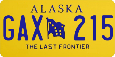 AK license plate GAX215