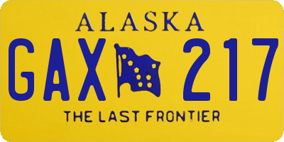 AK license plate GAX217