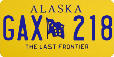 AK license plate GAX218