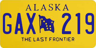 AK license plate GAX219