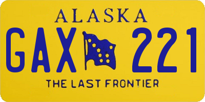 AK license plate GAX221