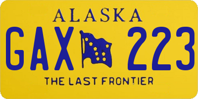 AK license plate GAX223