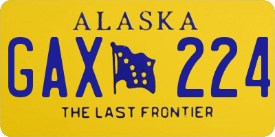 AK license plate GAX224