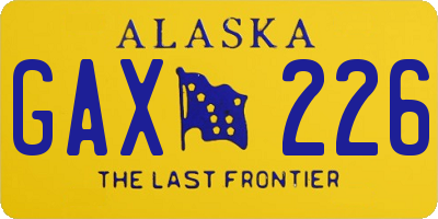 AK license plate GAX226